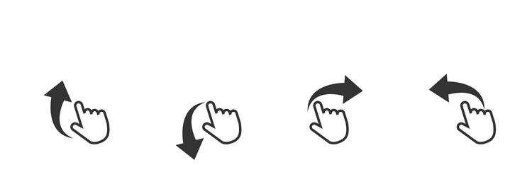 Swipe and scroll symbol hand finger with arrow vector