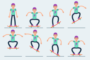 Flat design animation frames element set vector