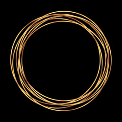 Gold circle shape label logo design element frame Vector Image