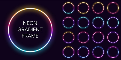 neon gradient circle frame with copy space vector image