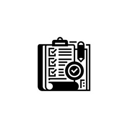 task list solid line icon linear style sign vector image