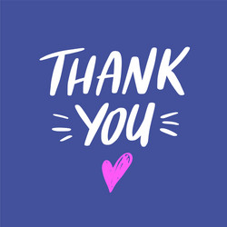 Thank You Lettering Quote Vector Image