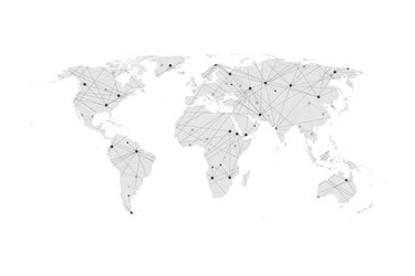 world map network connection concept big data vector image