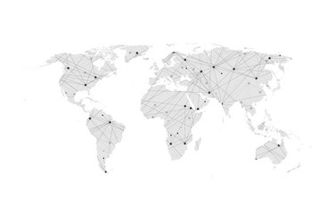 World map network connection concept big data vector