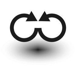 infinity loop circular arrow symbol dynamic vector image