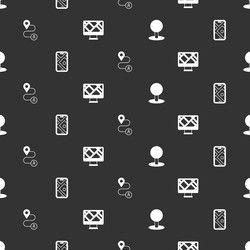 set push pin city map navigation route location vector image