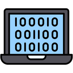 binary code icon blockchain related vector image