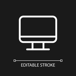 computer monitor pixel perfect white linear ui vector image