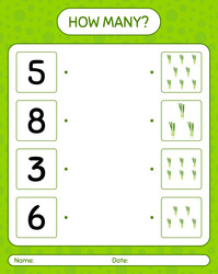How many counting game with spring onion vector