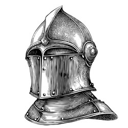 knight helmet sketch hand drawn Vector Image