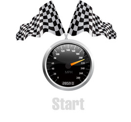 race flag speedometer vector