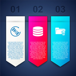 Set waiting database and delete folder business vector