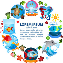 template with a round frame and space for text vector image
