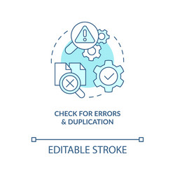 check for errors and duplication turquoise vector image