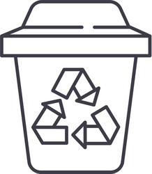 Garbage sorting line icon concept vector