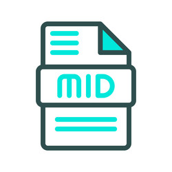 mid audio file outline icon with dynamic color vector image