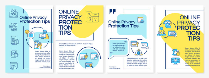 online privacy keeping tips brochure template vector