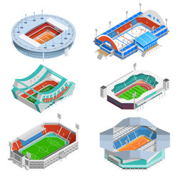 stadium icons set vector