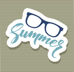 Summer glasses sticker icon cartoon style vector