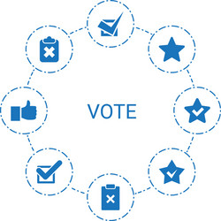 8 vote icons vector