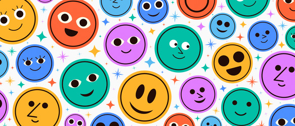 abstract background with different doodle happy vector image