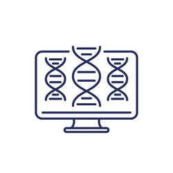 Bioinformatics icon analysis of biological data vector