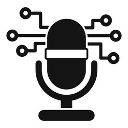 microphone sending data through neural network vector image