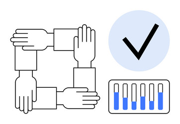 teamwork and collaboration with analytics vector image