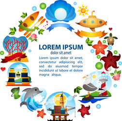 template with a round frame and space for text vector image