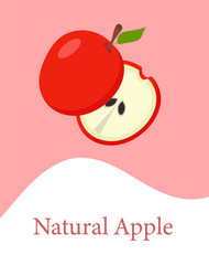 template with image a red apple for use vector