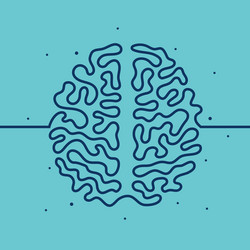 Brain continuous line icon simple image vector