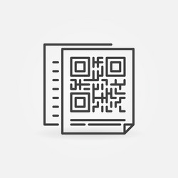 Documents with qr code concept line icon vector