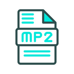 mp2 modern icon for audio file format vector image