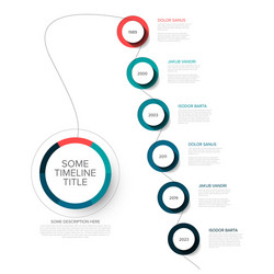 timeline template with circle buttons vector image