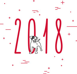 collection of red dog for 2018 year vector