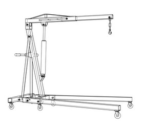 engine hoist outline rendering of 3d vector