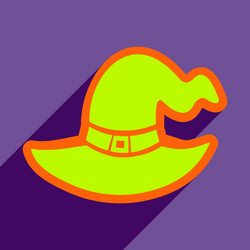 Flat with shadow icon and mobile application witch vector