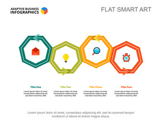 four points workflow slide template vector image