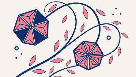 geometric floral abstract pattern element design vector image