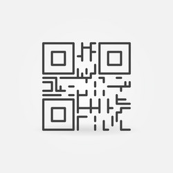 Qr code linear concept minimal icon vector