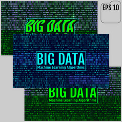 set of big data machine learning algorithms vector image