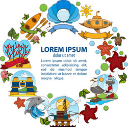 template with a round frame and space for text vector image