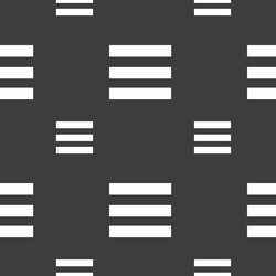 Align text to the width icon sign seamless pattern vector