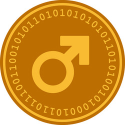 Male symbol digital coin vector