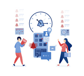 scheduling alarms and reminders with smart time vector image