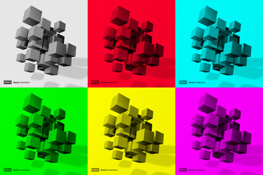 3d cubes backgrounds blockchain cube blocks vector image