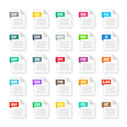 common system file formats document types vector image