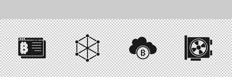 set bitcoin in browser blockchain technology vector image