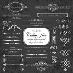 Vintage Calligraphic Elements Vector Image