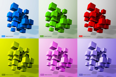 3d cubes backgrounds blockchain cube blocks vector image